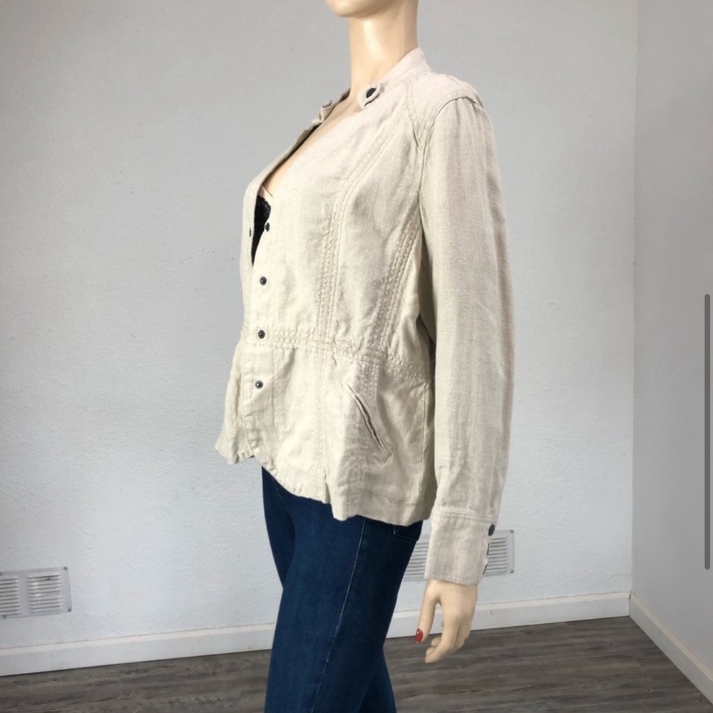 Coldwater Creek Beige Push Button Front Jacket - image 5